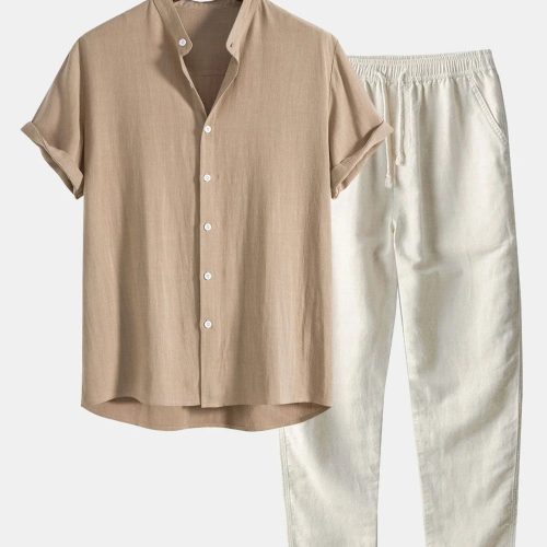 Casual zomerset voor heren - ideaal voor een relaxte en stijlvolle uitstraling in de zomer. Deze set bestaat uit een comfortabel overhemd en een trendy broek, beide gemaakt van kwaliteitsstoffen voor een veelzijdige en comfortabele fit. Perfect voor diverse gelegenheden en eenvoudig te combineren voor een gecoördineerde look.