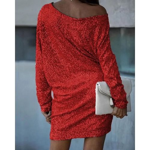 2023 Autumn and Winter New Dress Sexy Slim Fit Sequined Mini Dress Women Long Sleeve Off 784db216 fc60 427b 910b 7bd03da13d3e