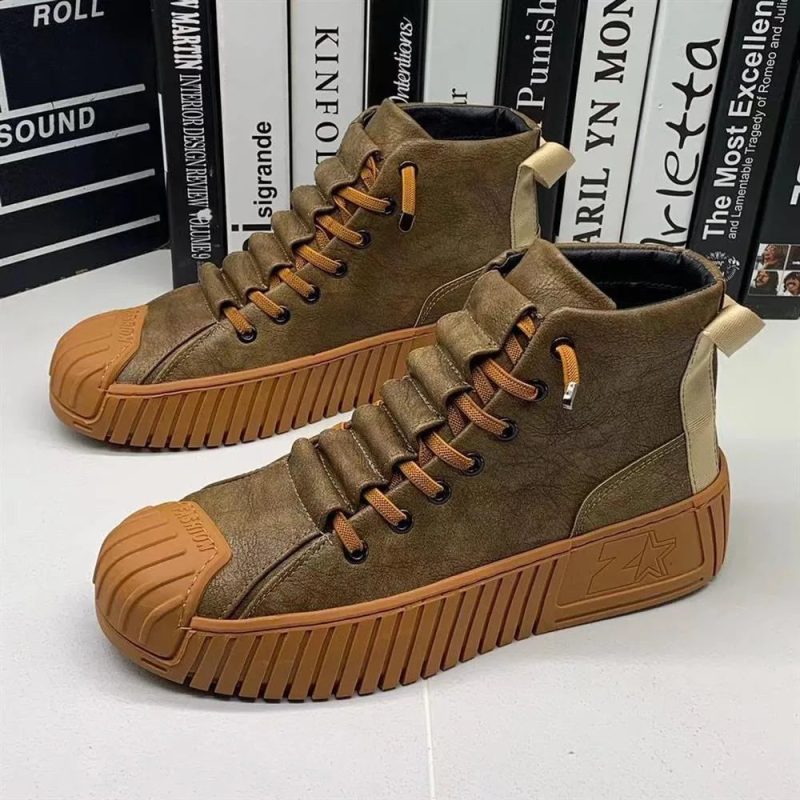 61f22023 Autumn and winter Men Boots Increased Boots Lace Up Casual Shoes Board Shoes High Quality