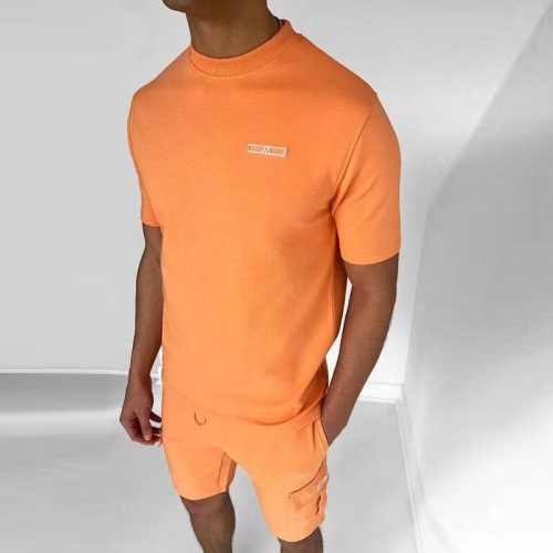 Cc3THot En Hoge Kwaliteit Heren T Shirt Pak Casual Sport Multi Pocket Set Mode Straat Effen