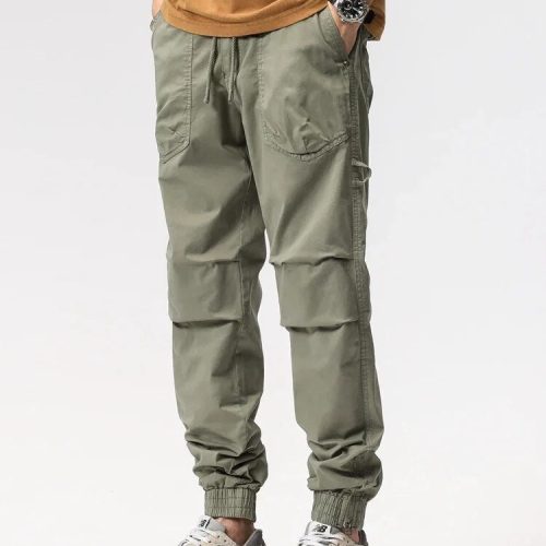 Cudi2023 Nieuwe Zomer Cargo Broek Heren Katoen Casual Slim Fit Joggers Mode Met Trekkoord Werkbroek Met