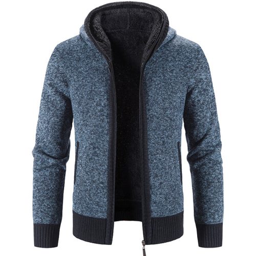 EpLEMannen Hooded Vest Trui Nieuwe Fleece Verdikte In Winter Stand Kraag Truien Jas Rits Toevallige Mannelijke