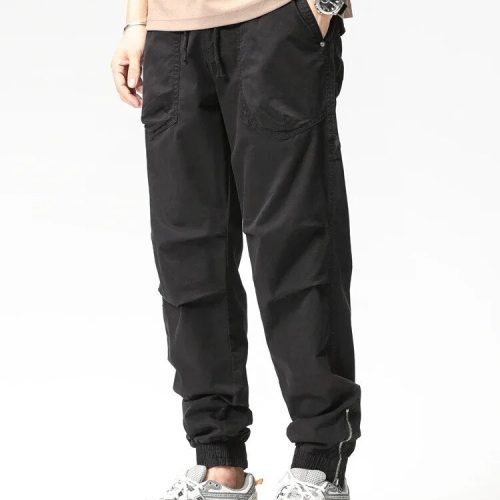 PKM32023 Nieuwe Zomer Cargo Broek Heren Katoen Casual Slim Fit Joggers Mode Met Trekkoord Werkbroek Met