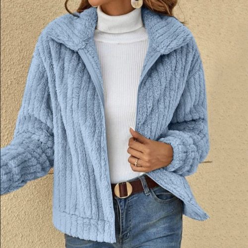 Womens Solid Kleur Casual Fleece Check Revers Heldere Fleece Jas Fuzzy Zip Up Hoodie Vrouwen Warm.jpg 640x640 64d15d55 d7d2 479d 95e3 d63ce67f91c9