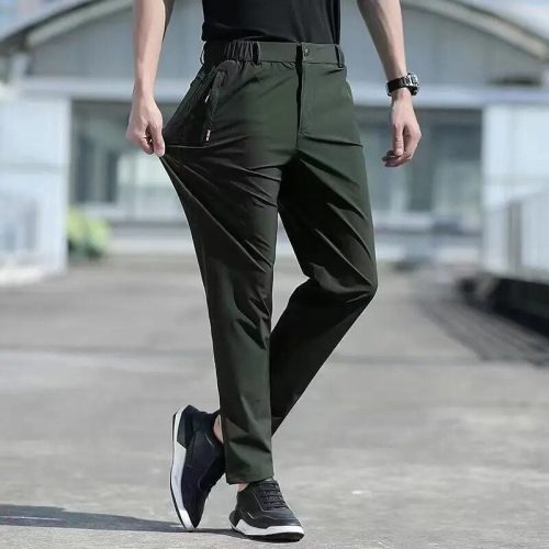 Ze6BGrote Size Mannen Zomer Broek Groot Formaat Ijs Zijde Stretch Ademend Rechte Pijpen Broek 6XL Sneldrogende