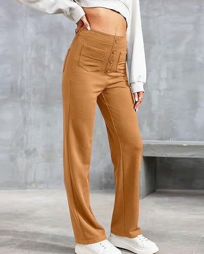 high waisted elastische casual broek 551462