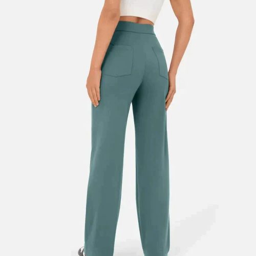 high waisted elastische casual broek 833533