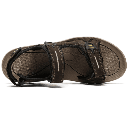 mens sandals brown beigge front