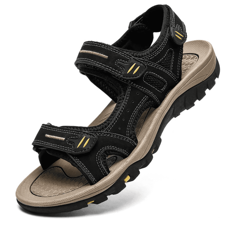 mens sandals zwarts bruin