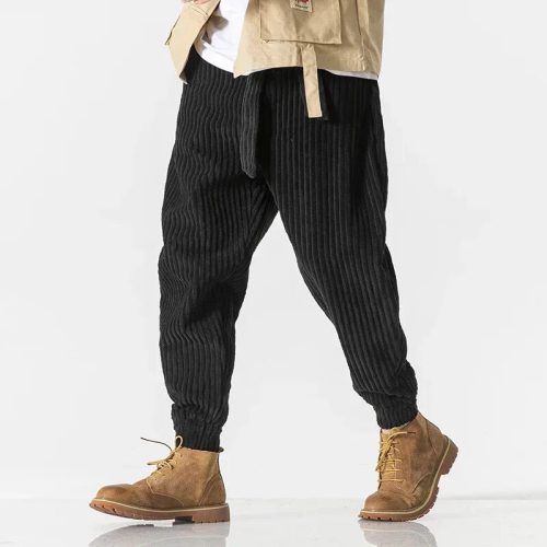 wMqqWinter Nieuwe Japanse Mannen Tailleband Corduroy Harembroek Casual Jogging Joggingbroek Hip Hop Straat Mannelijke Grote Maat